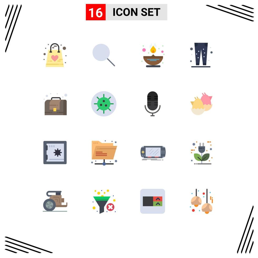 16 icônes créatives signes et symboles modernes de l'entreprise eid feu pantalon pent pack modifiable d'éléments de conception de vecteur créatif
