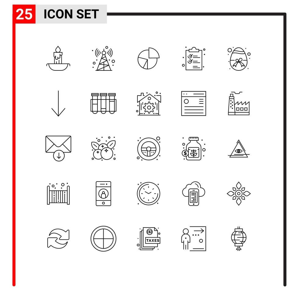 ensemble de 25 lignes vectorielles sur la grille pour liste clipper business clip pie éléments de conception vectoriels modifiables vecteur
