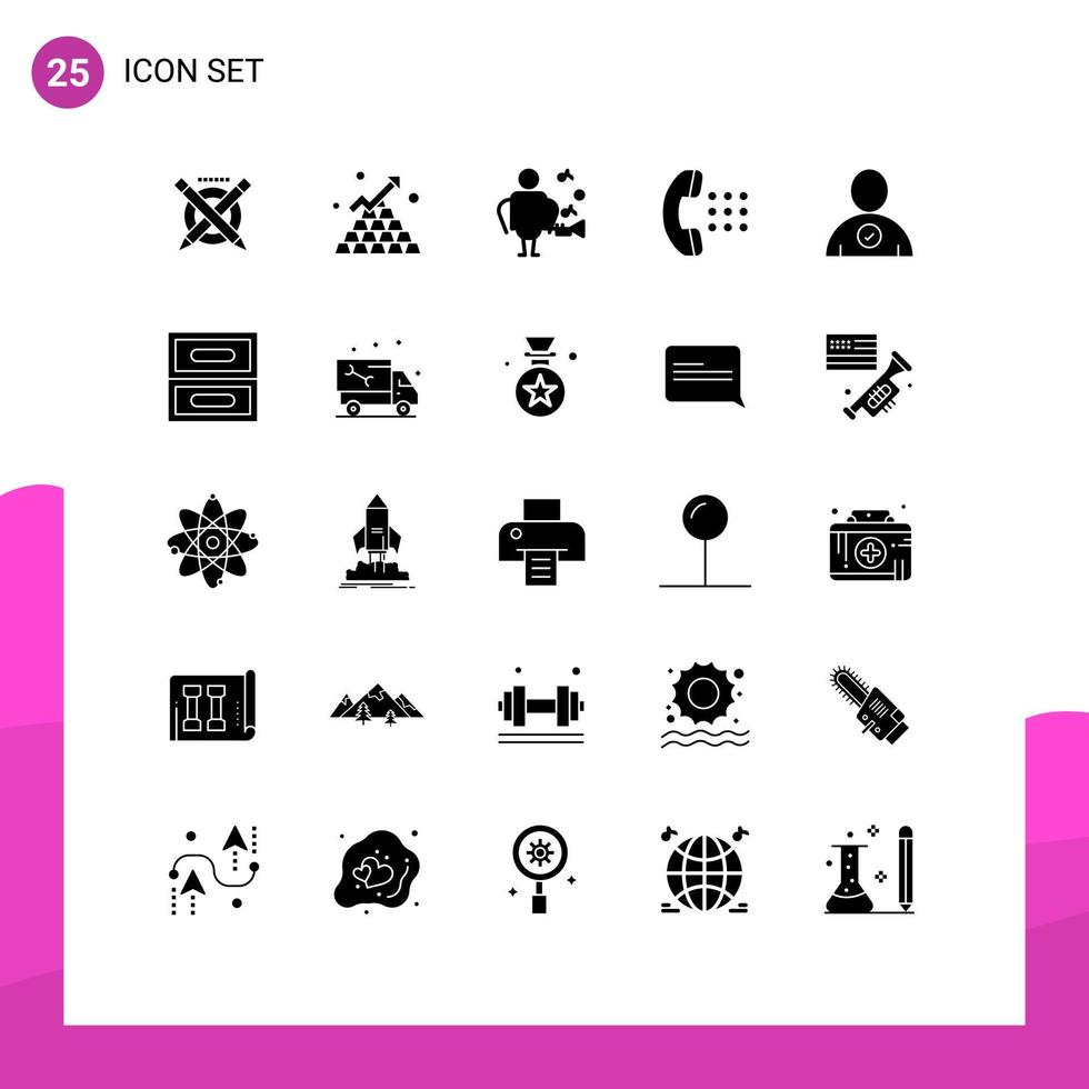 25 icônes créatives signes et symboles modernes d'applications complètes de numérotation téléphonique éléments de conception vectoriels modifiables vecteur