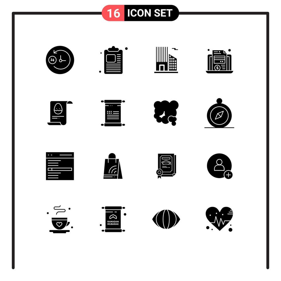 pack d'icônes vectorielles stock de 16 signes et symboles de ligne pour faire défiler les éléments de conception vectorielle modifiables de la carte de données immobilières aester vecteur