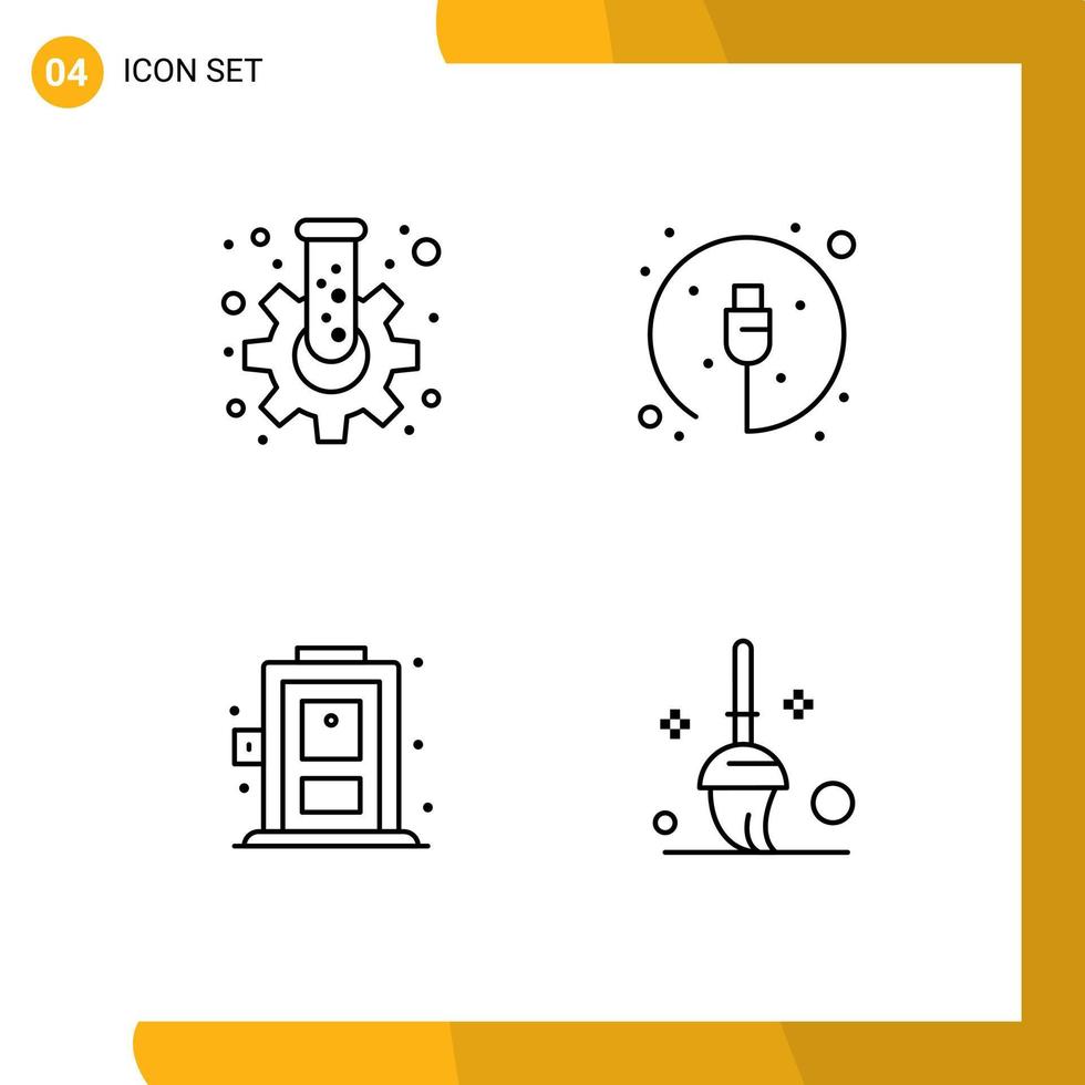 pack de 4 symboles universels de cog living tube plug seau éléments de conception vectoriels modifiables vecteur
