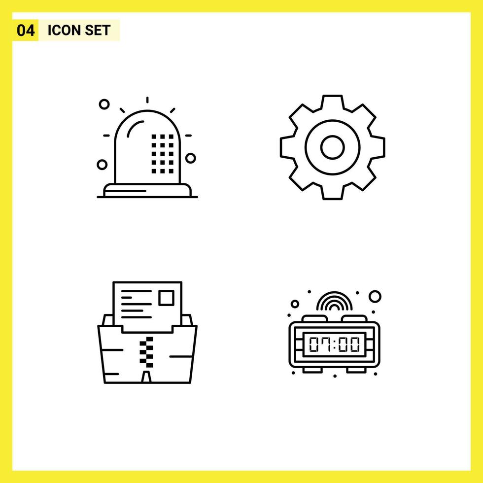 pack d'icônes vectorielles stock de 4 signes et symboles de ligne pour les éléments de conception vectoriels modifiables du fichier de détail du formulaire de données d'ambulance vecteur