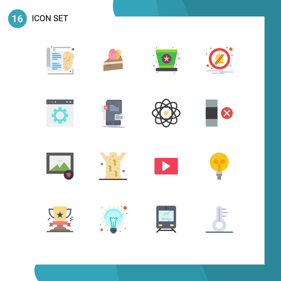 ensemble de 16 symboles d'icônes d'interface utilisateur modernes signes pour l'interface navigateur carnaval hors alarme pack modifiable d'éléments de conception de vecteur créatif