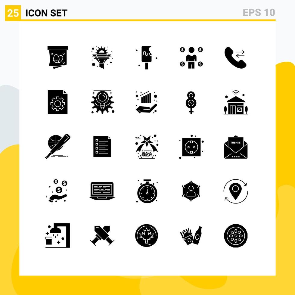 25 glyphes solides universels définis pour les applications Web et mobiles répondent à l'acheteur d'optimisation des pièces éléments de conception vectoriels modifiables doux vecteur