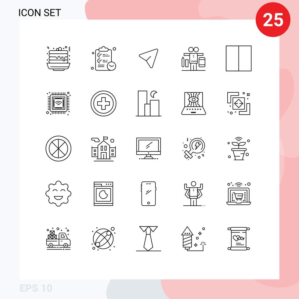 ensemble de 25 symboles d'icônes d'interface utilisateur modernes signes pour l'interface travail flèche jouer équilibre éléments de conception vectoriels modifiables vecteur