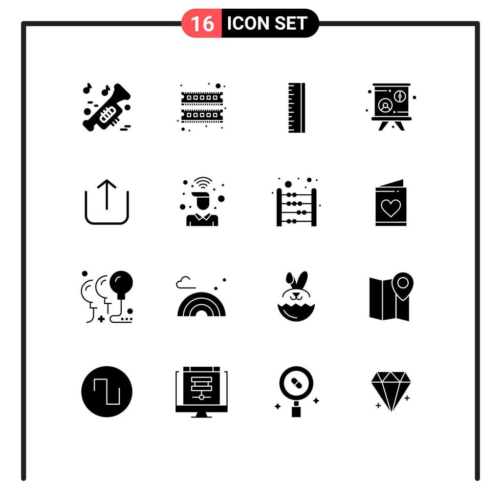 16 icônes créatives signes et symboles modernes de bureau à l'échelle instagram conférence éléments de conception vectoriels modifiables vecteur