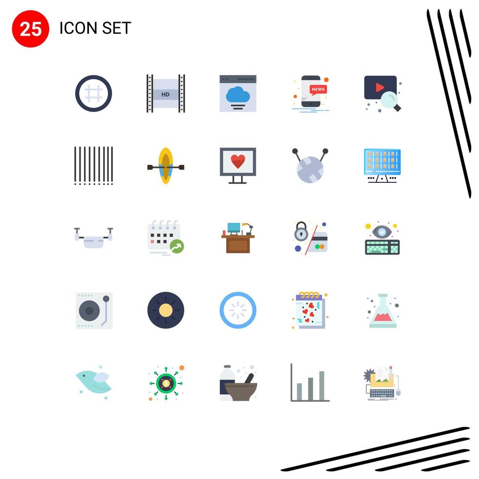 25 icônes créatives signes et symboles modernes des éléments de conception vectoriels modifiables de l'interface mobile haute de l'actualité web vecteur
