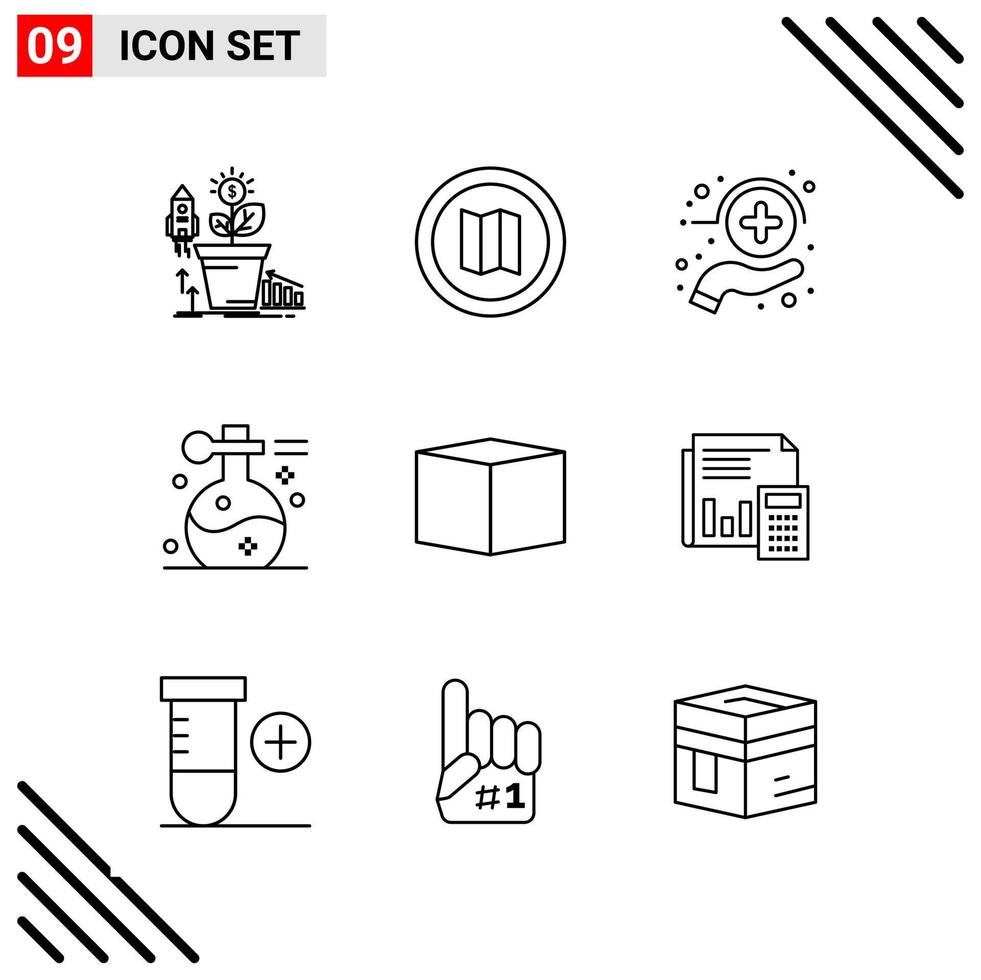 ensemble parfait de pixels de 9 icônes de ligne ensemble d'icônes de contour pour la conception de sites Web et l'interface d'applications mobiles vecteur