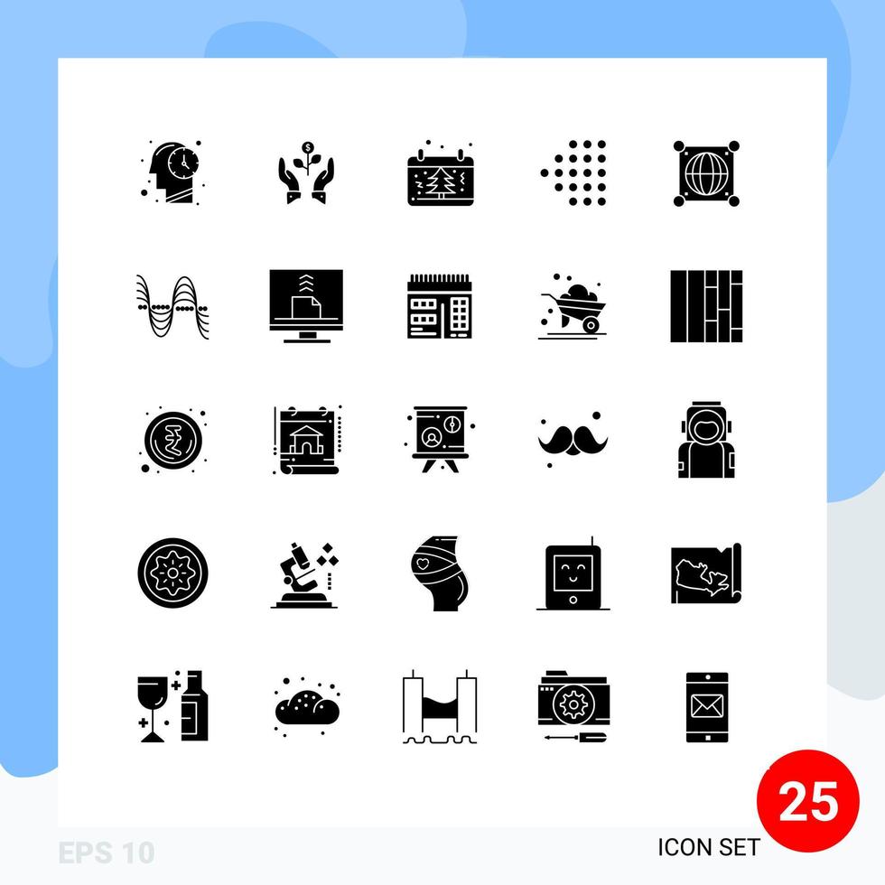 pack d'icônes vectorielles stock de 25 signes et symboles de ligne pour les éléments de conception vectoriels modifiables de noël de plante de flèche en pointillé vecteur
