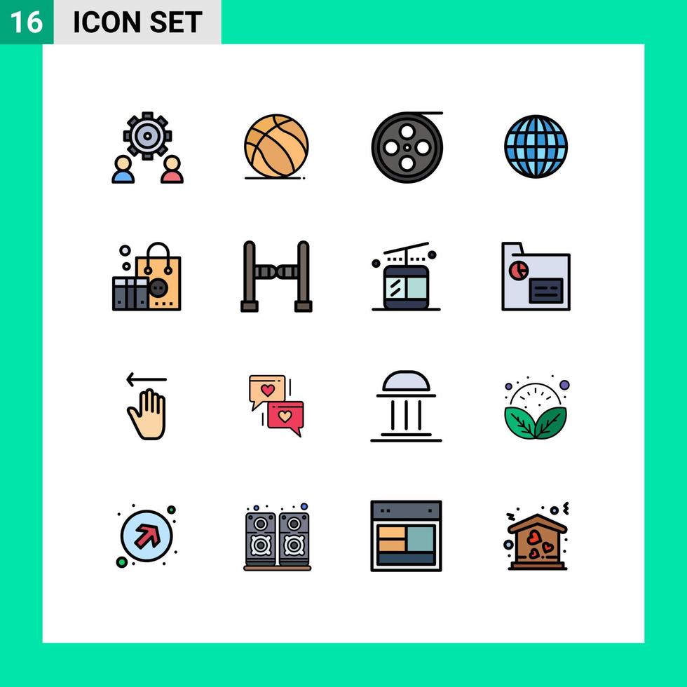 16 icônes créatives signes et symboles modernes de la marque web usa internet vidéo éléments de conception vectoriels créatifs modifiables vecteur