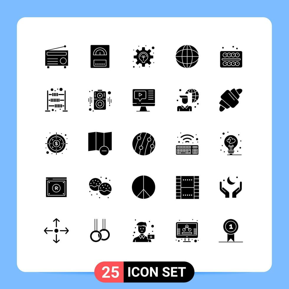 pack d'icônes vectorielles stock de 25 signes et symboles de ligne pour les étudiants peinture idée bureau finance éléments de conception vectoriels modifiables vecteur