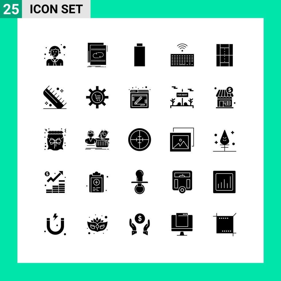 25 icônes créatives signes et symboles modernes de type athlétisme touches sonores matériel éléments de conception vectoriels modifiables vecteur