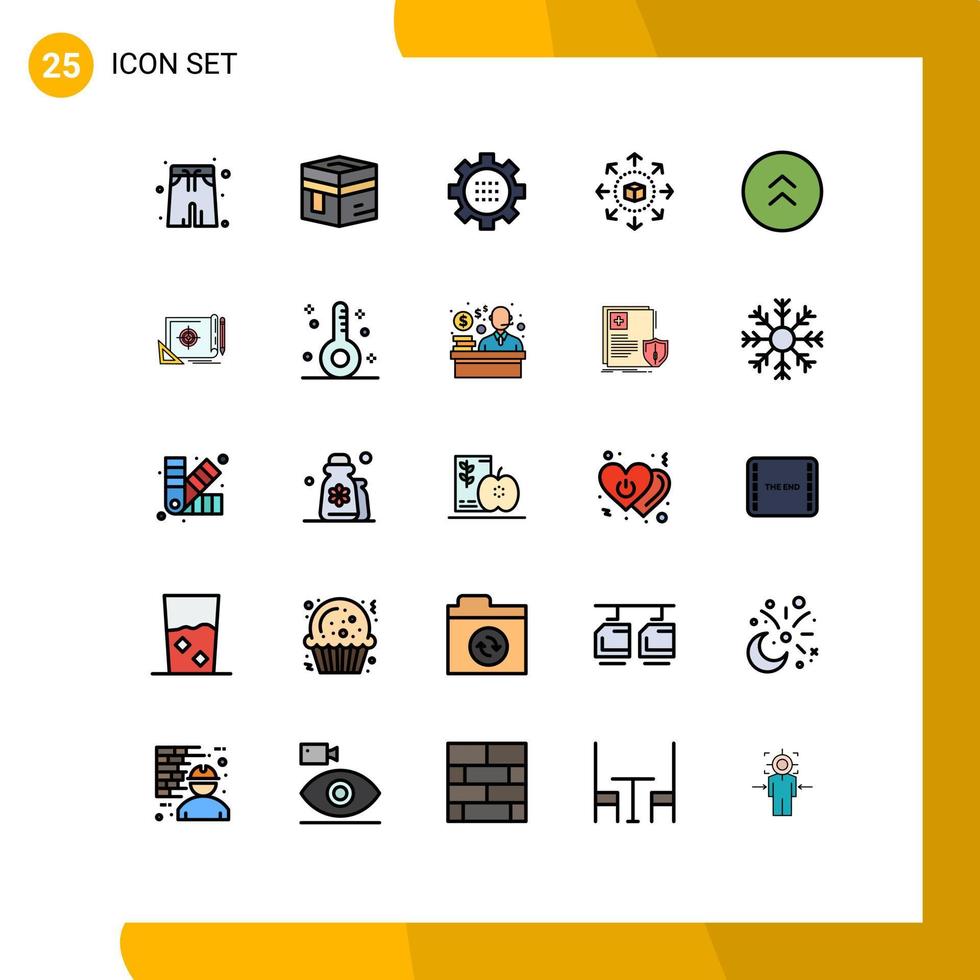 pack de 25 symboles universels de flèches shopping cog eshop définissant des éléments de conception vectoriels modifiables vecteur