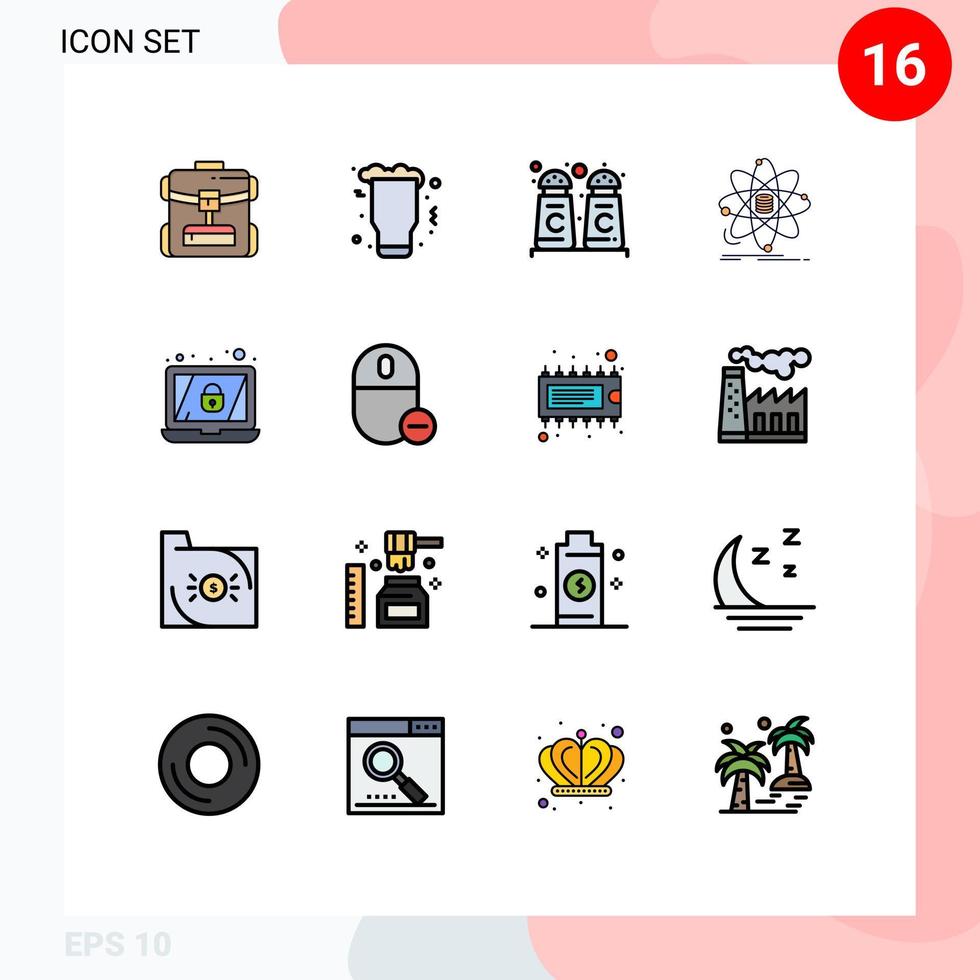 16 icônes créatives signes et symboles modernes de cryptage recherche analyse d'informations sur le verre éléments de conception vectoriels créatifs modifiables vecteur