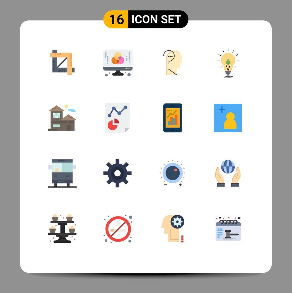 groupe de 16 signes et symboles de couleurs plates pour l'électricité légère idée créative question pack modifiable d'éléments de conception de vecteur créatif