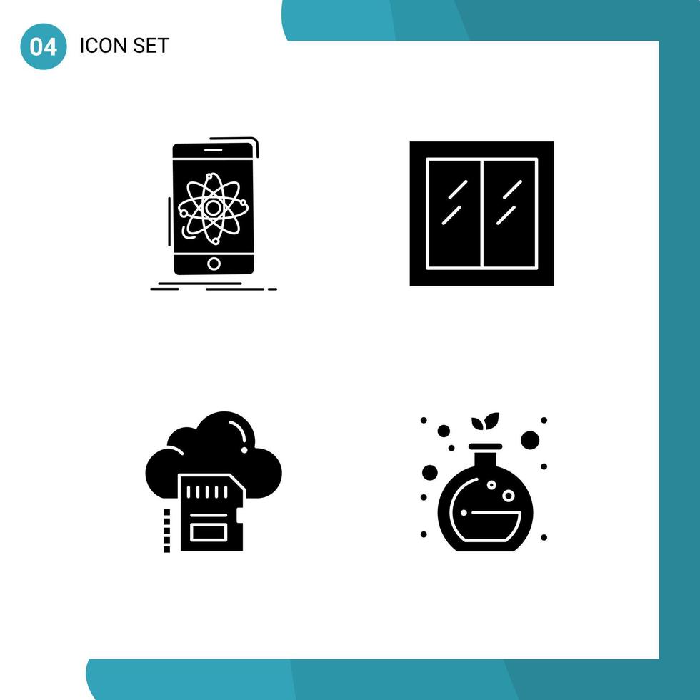 4 interface utilisateur pack de glyphes solides de signes et symboles modernes de données données de maison de recherche sd éléments de conception vectoriels modifiables vecteur