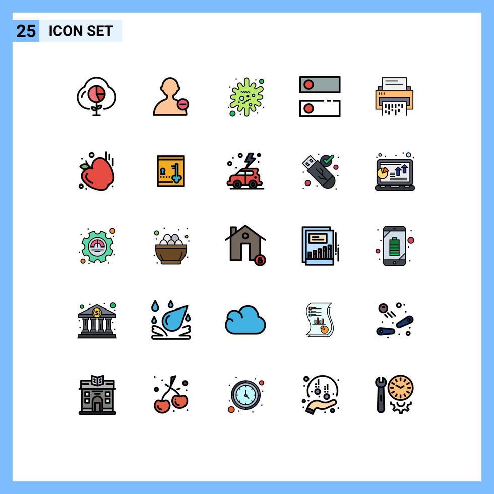 25 couleurs plates universelles pour les applications web et mobiles outils de données système d'antigène dns éléments de conception vectoriels modifiables vecteur