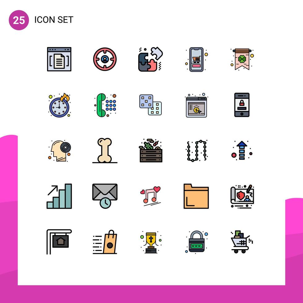 25 icônes créatives signes et symboles modernes d'éléments de conception vectoriels modifiables d'entreprise de dispositif de tête mobile en ligne vecteur