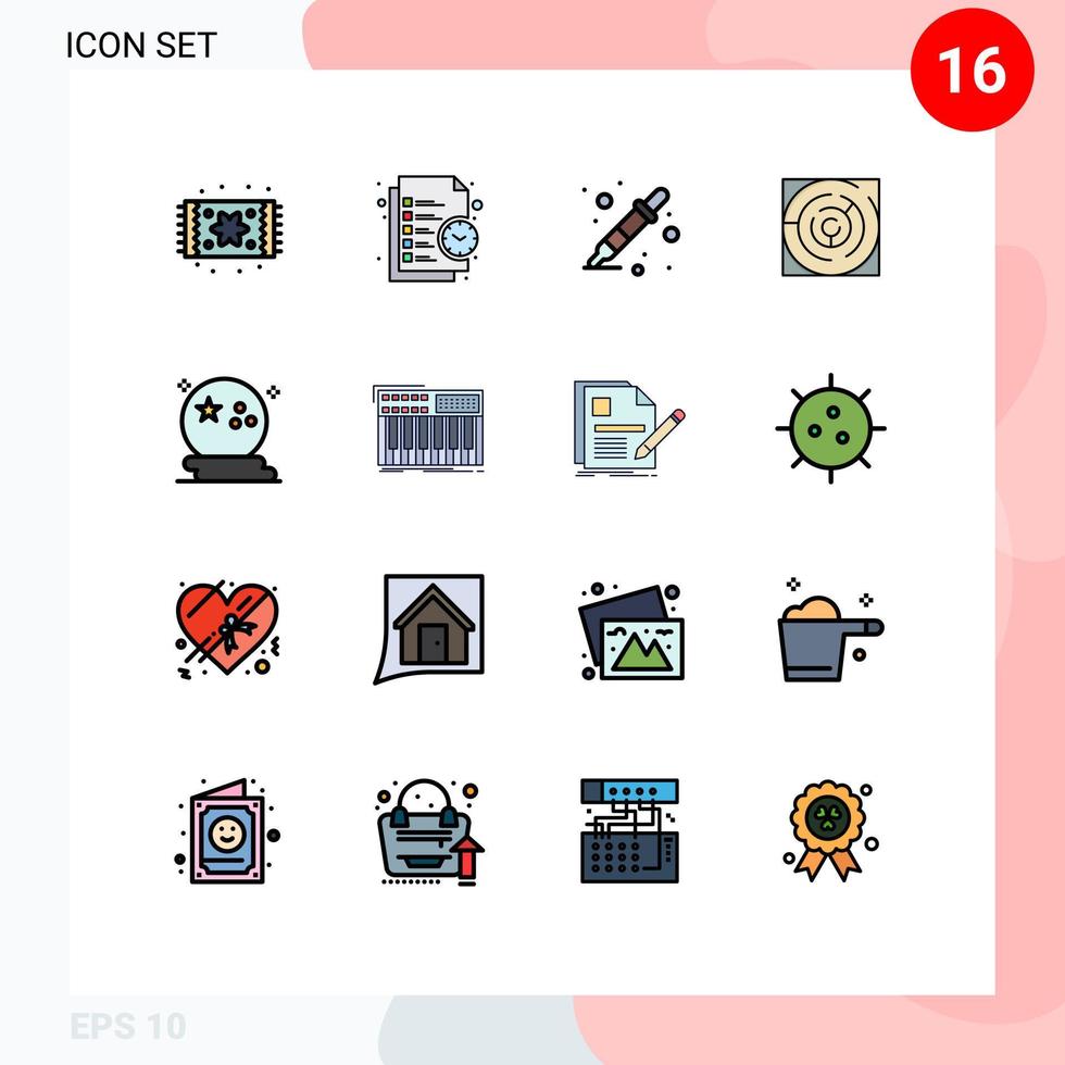 ensemble de 16 lignes vectorielles remplies de couleur plate sur la grille pour les éléments de conception vectoriels créatifs modifiables du liquidateur de la carte du temps du labyrinthe vecteur