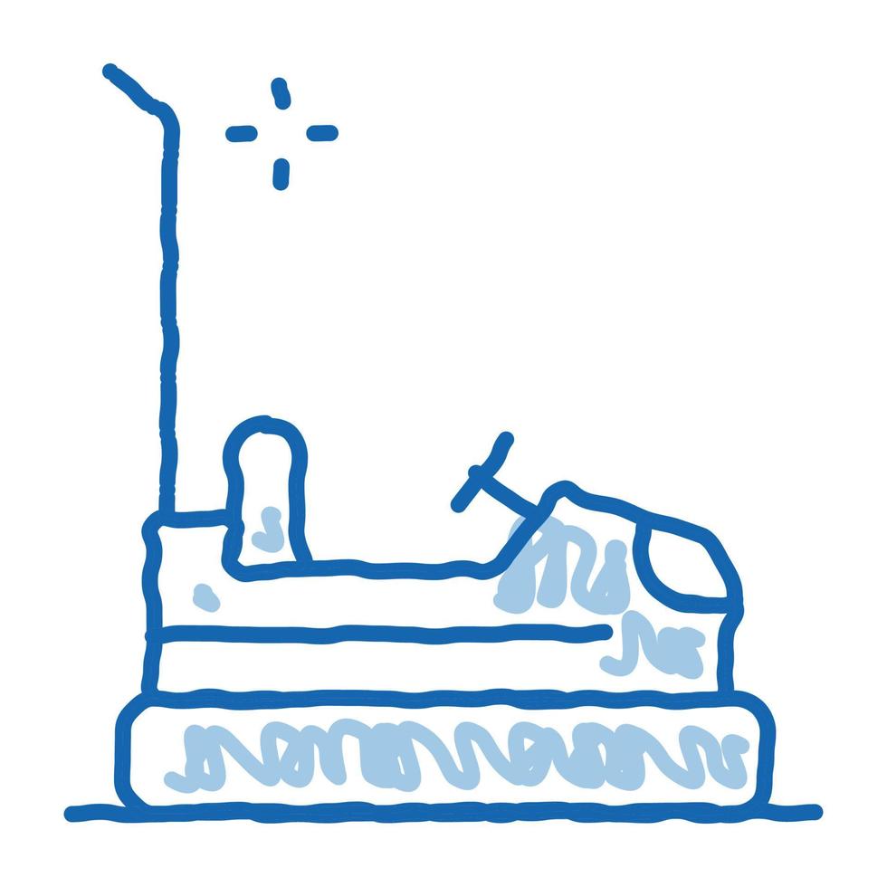 auto tamponneuse doodle icône illustration dessinée à la main vecteur