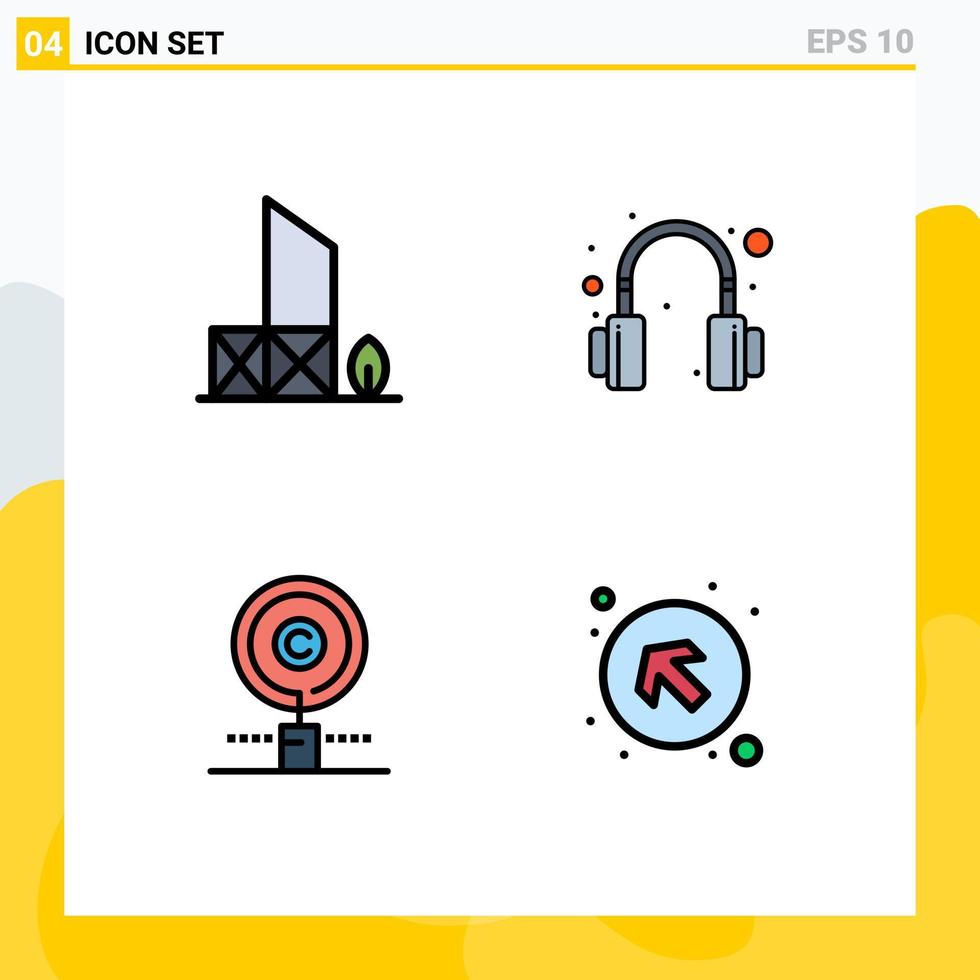 ensemble de 4 couleurs plates vectorielles remplies sur la grille pour les éléments de conception vectoriels modifiables du propriétaire du casque de sauvetage du droit d'auteur de baywatch vecteur