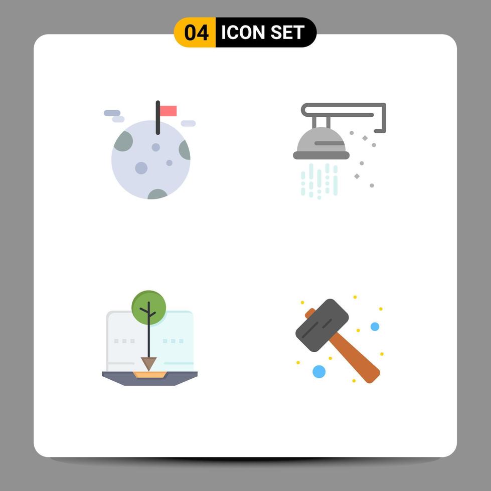pack d'icônes vectorielles stock de 4 signes et symboles de ligne pour la plomberie de l'espace de contenu planétaire éléments de conception vectoriels modifiables numériques vecteur