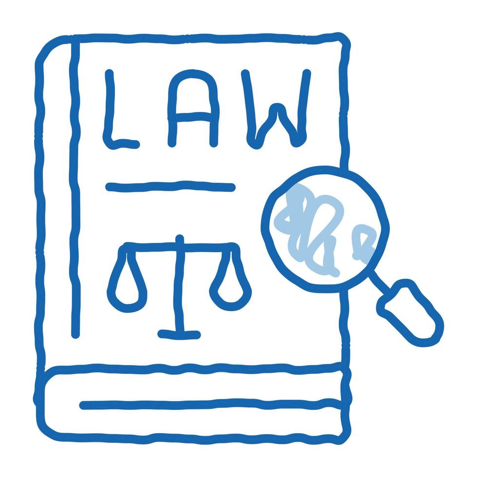 loi de la justice doodle icône illustration dessinée à la main vecteur