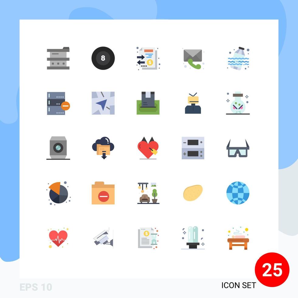 ensemble de 25 symboles d'icônes d'interface utilisateur modernes signes pour les documents de message de déchets appeler des éléments de conception vectoriels modifiables médicaux vecteur