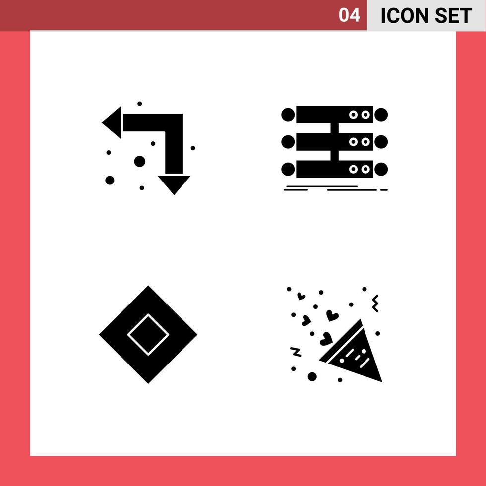 4 icônes créatives signes et symboles modernes de signe de flèche vers le bas rack symbolisme éléments de conception vectoriels modifiables vecteur