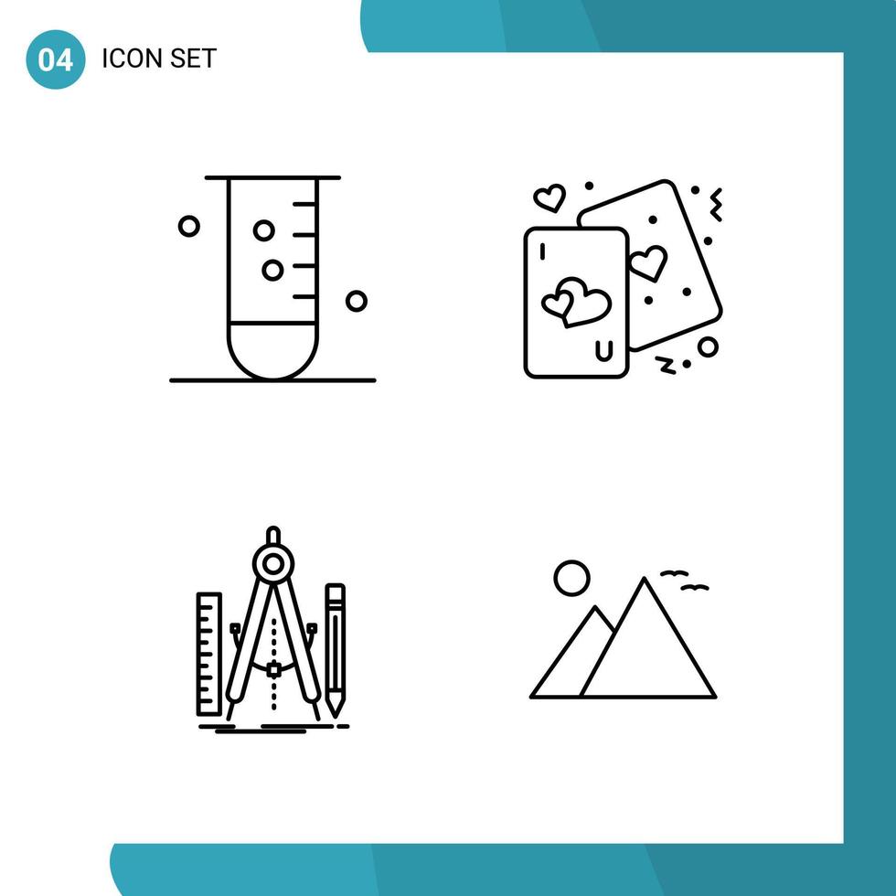 pack vectoriel de 4 icônes de style de ligne de symboles de contour sur fond blanc pour le web et mobile
