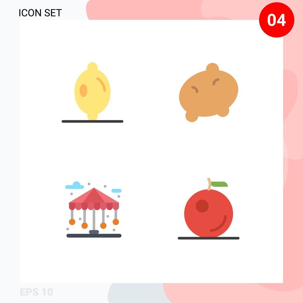 pack d'icônes vectorielles stock de 4 signes et symboles de ligne pour les agrumes pomme de terre ville 5 éléments de conception vectoriels modifiables vecteur