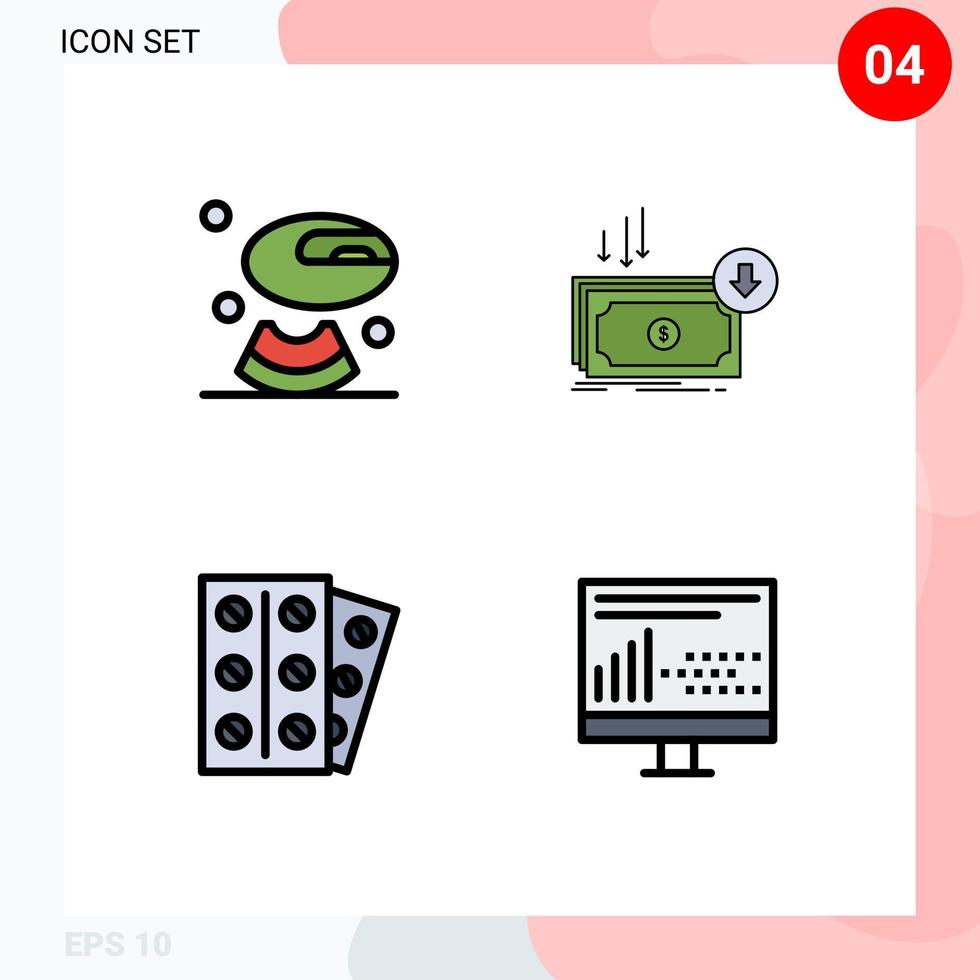 pack d'icônes vectorielles stock de 4 signes et symboles de ligne pour les éléments de conception vectoriels modifiables du patient frais d'affaires médicales melon vecteur
