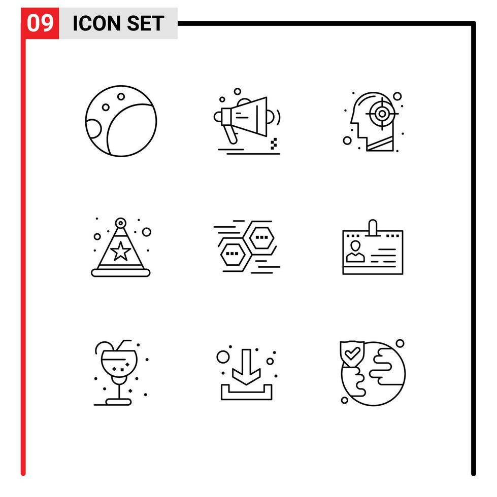 9 ensemble de contours d'interface utilisateur de signes et symboles modernes de données connectent les éléments de conception vectoriels modifiables de la célébration de l'étoile principale vecteur