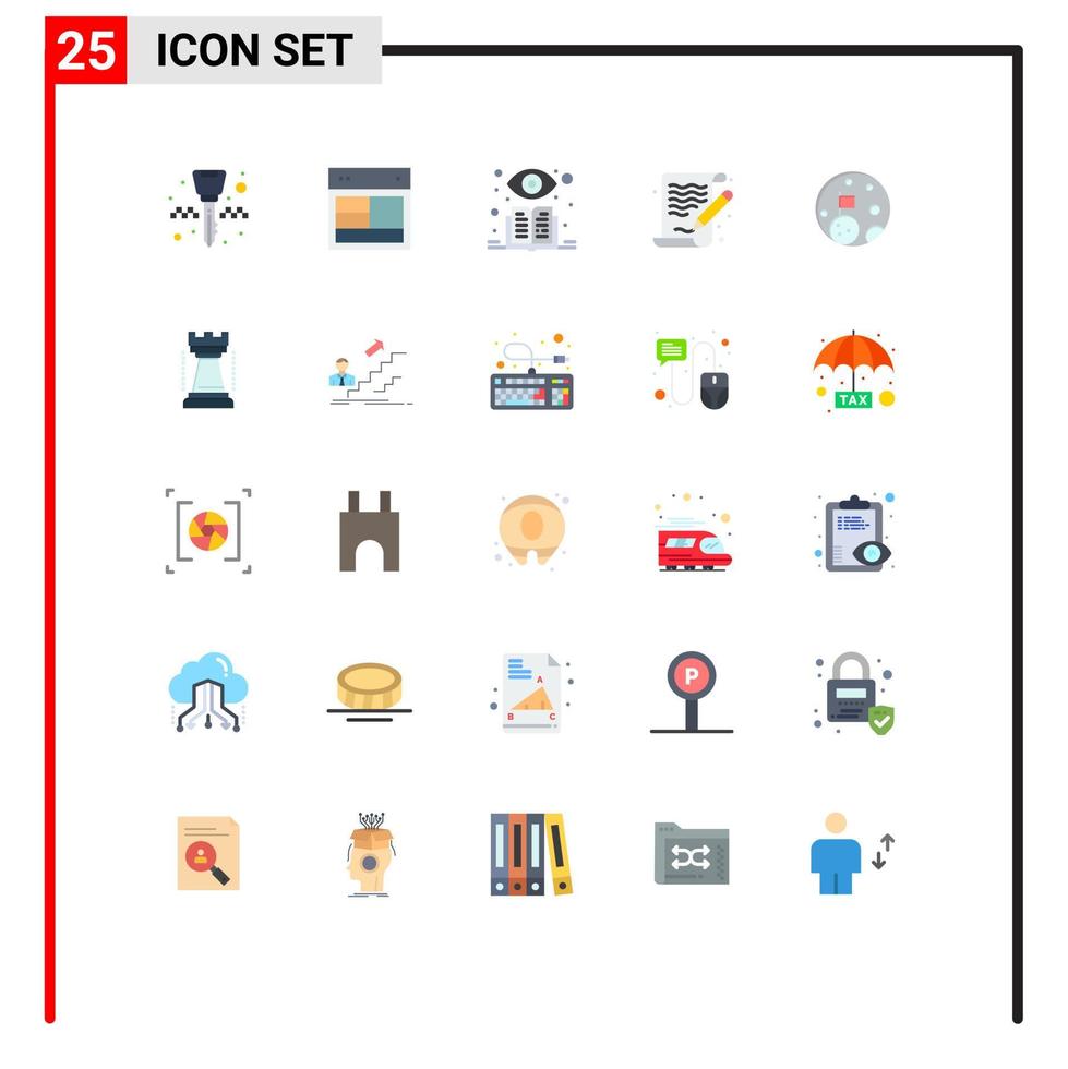 pack de 25 signes et symboles de couleurs plates modernes pour les supports d'impression Web tels que le fichier drapeau site Web peinture art éléments de conception vectoriels modifiables vecteur