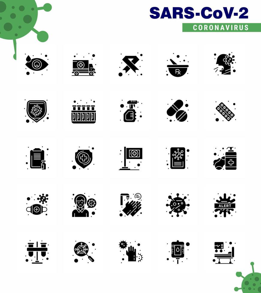 25 ensemble d'icônes d'urgence de coronavirus conception bleue telle que la préparation d'aides à base de plantes ruban de bol coronavirus viral 2019nov éléments de conception de vecteur de maladie