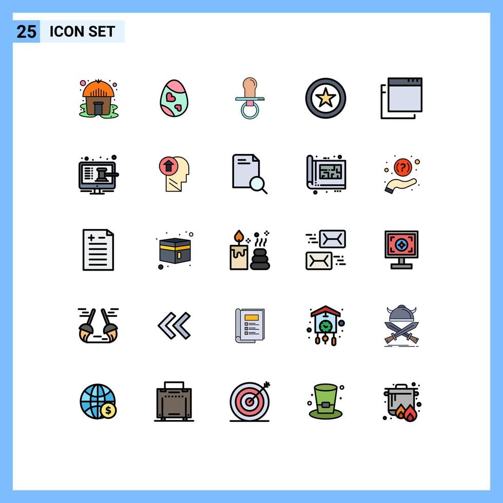 25 icônes créatives signes et symboles modernes de windows business mamelon pièce enfants éléments de conception vectoriels modifiables vecteur