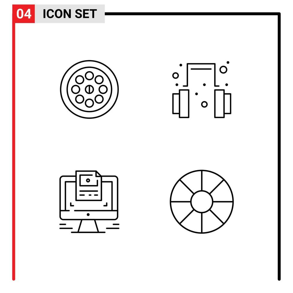 ensemble de 4 pack de couleurs plates remplies commerciales pour la conception de l'extracteur prise en charge de la plomberie éléments de conception vectoriels modifiables de vacances vecteur