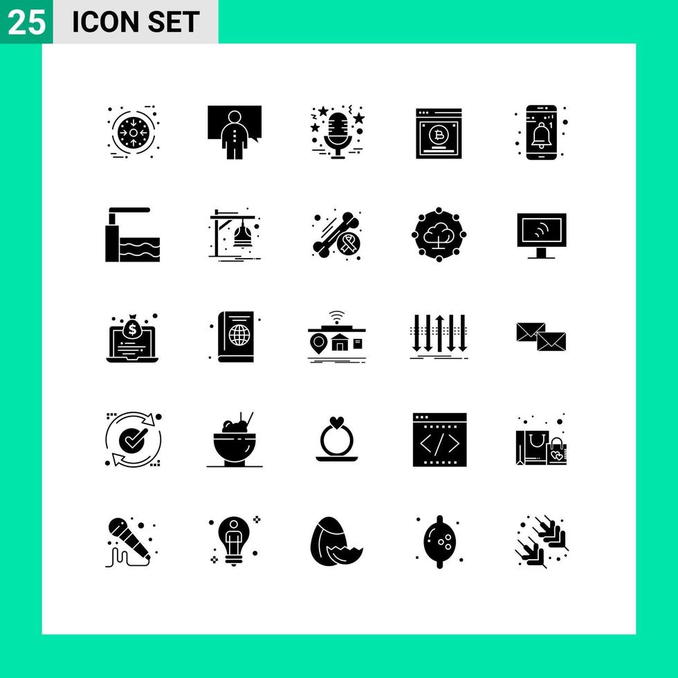 pack d'icônes vectorielles stock de 25 signes et symboles de ligne pour les tests fractionnés comparant les éléments de conception vectoriels modifiables du microphone de test de présentation vecteur