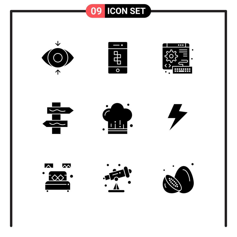 pack d'icônes vectorielles stock de 9 signes et symboles de ligne pour les éléments de conception vectoriels modifiables de navigation de café web de cuisinier de restaurant vecteur