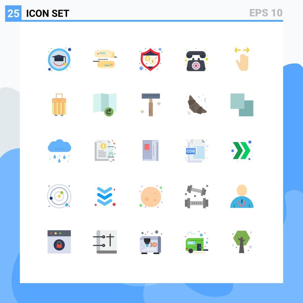 25 icônes créatives signes et symboles modernes du geste droit sécurité main téléphone éléments de conception vectoriels modifiables vecteur