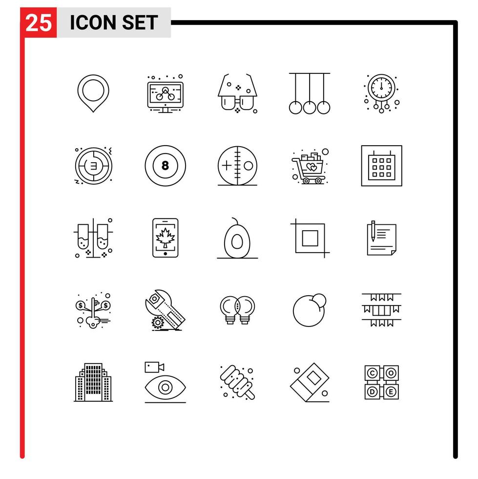25 lignes universelles définies pour les applications web et mobiles minuit sport anneaux modernes concours éléments de conception vectoriels modifiables vecteur