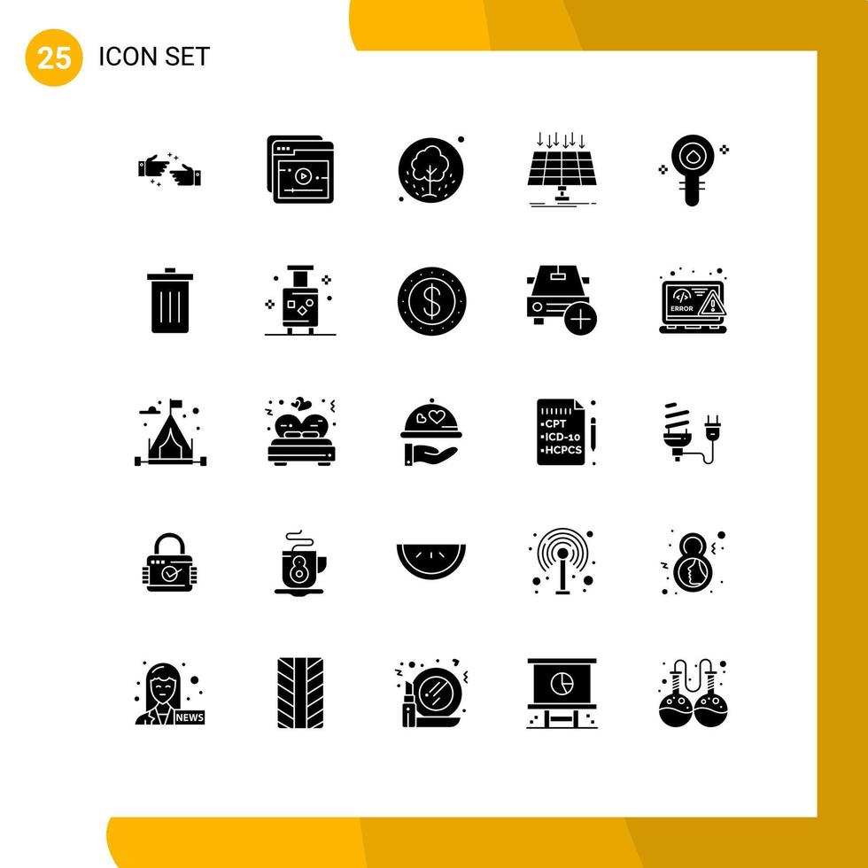 ensemble de 25 symboles d'icônes d'interface utilisateur modernes signes pour la technologie de biochimie graines énergie solaire éléments de conception vectoriels modifiables vecteur