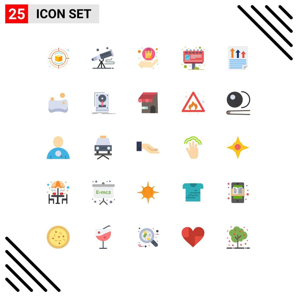 ensemble de 25 symboles d'icônes d'interface utilisateur modernes signes pour les flèches marketing espace panneau d'affichage shopping éléments de conception vectoriels modifiables vecteur