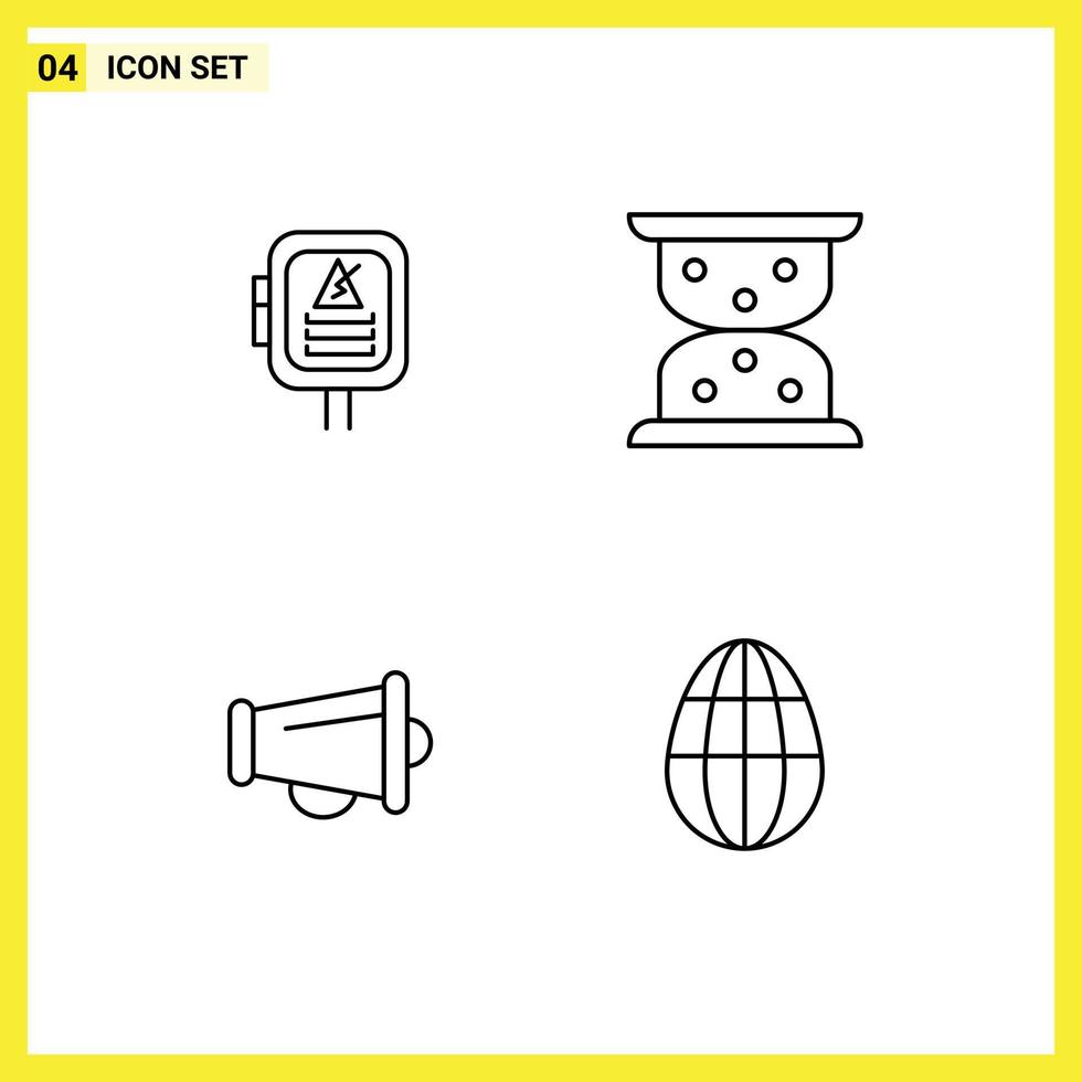 4 icônes créatives signes et symboles modernes de transformateur de marketing de tension en attente d'éléments de conception vectoriels modifiables d'oeufs vecteur