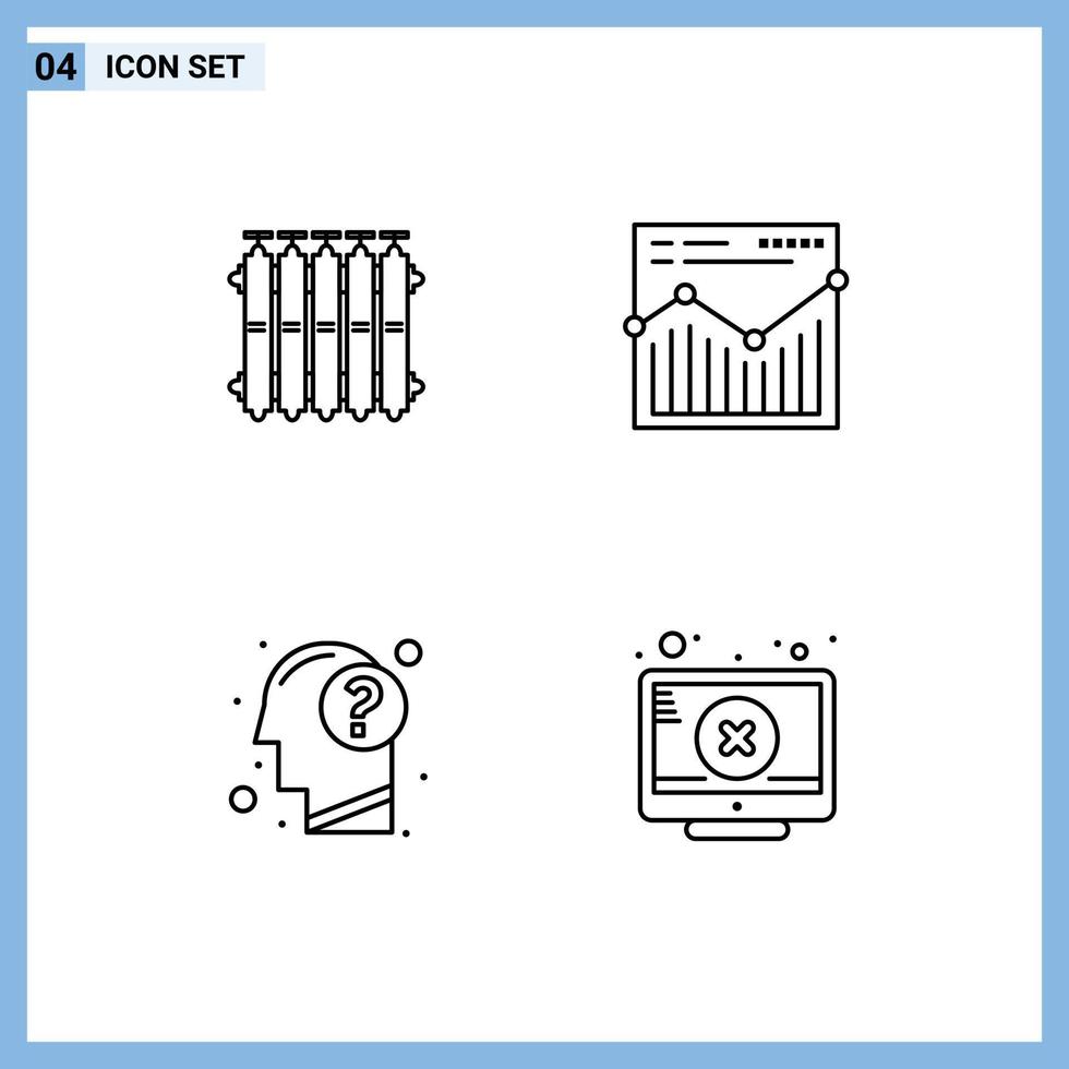pack d'icônes vectorielles stock de 4 signes et symboles de ligne pour radiateur. réponse. chaleureux. la toile. diriger vecteur