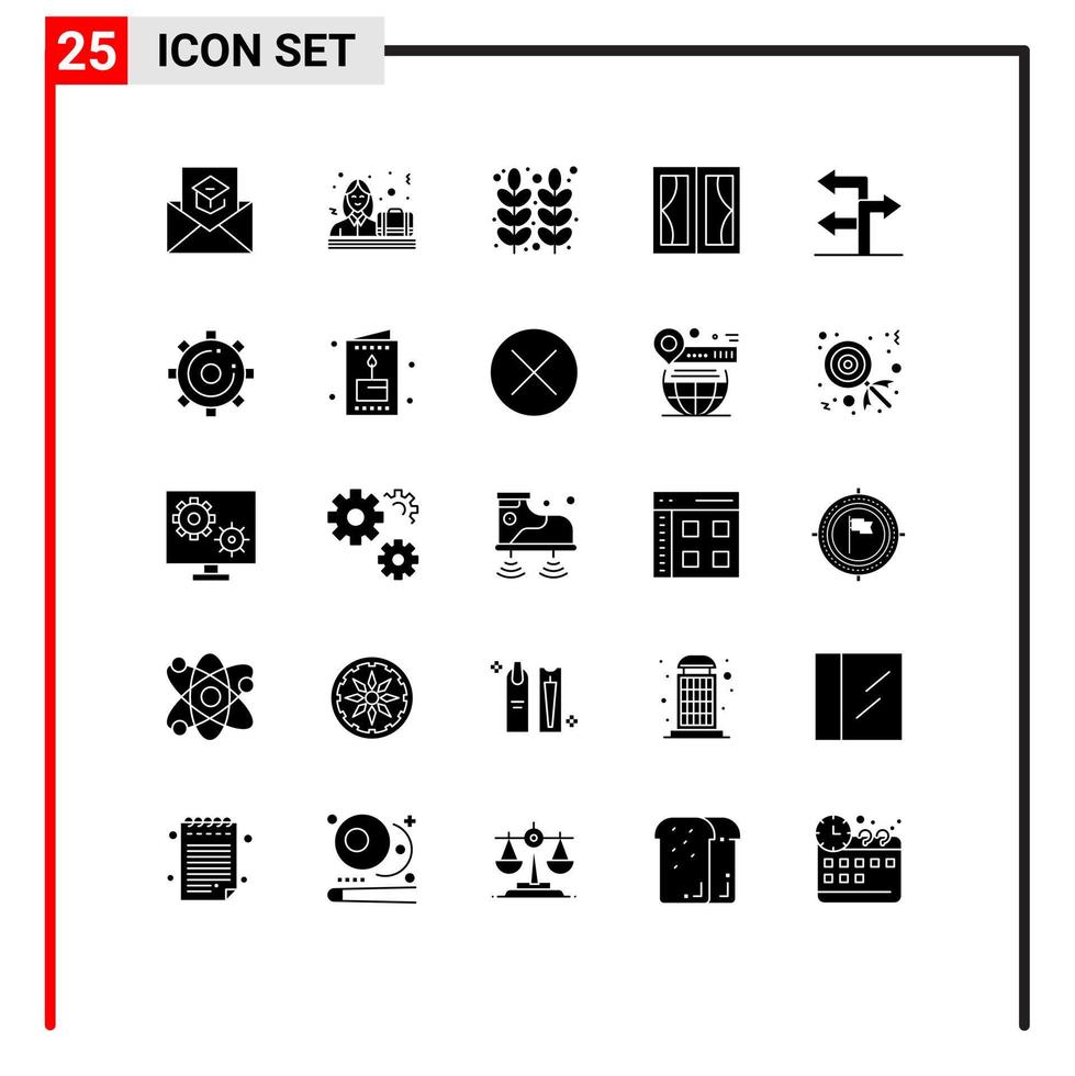 interface mobile ensemble de glyphes solides de 25 pictogrammes d'éléments de conception vectoriels modifiables de thanksgiving de bâtiments féminins vecteur