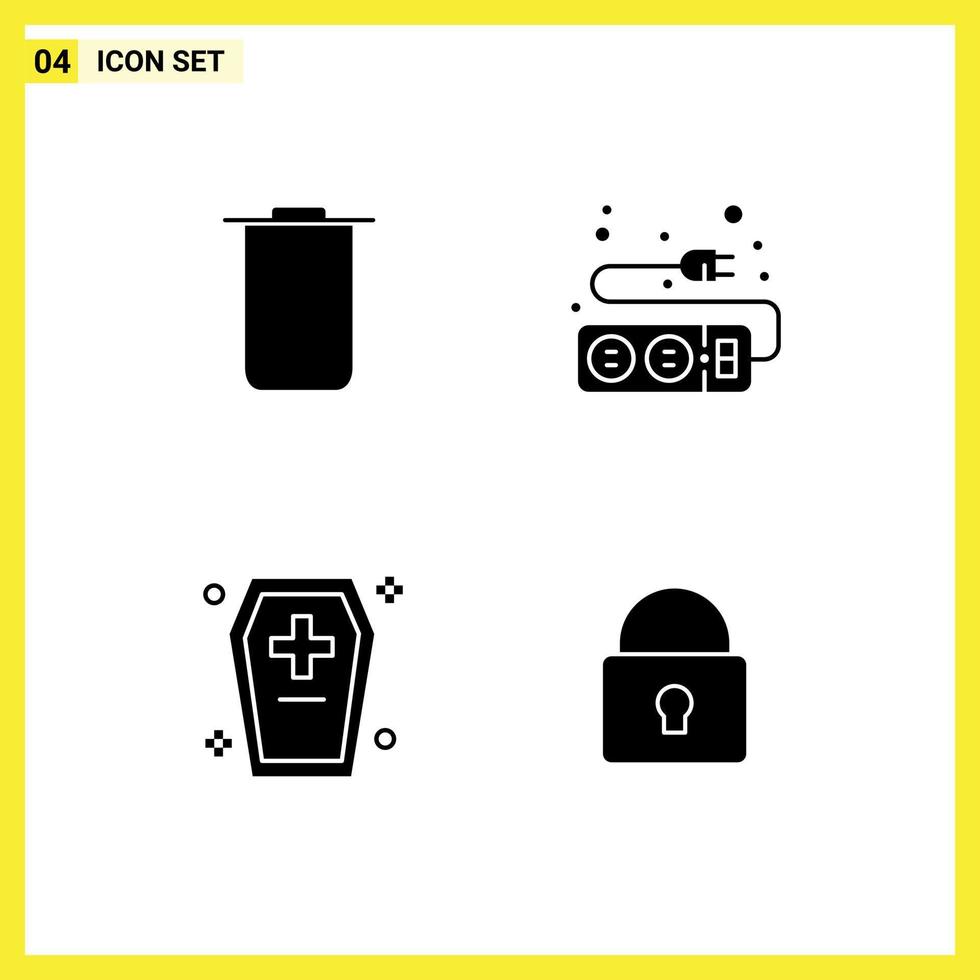 pack d'icônes vectorielles stock de 4 signes et symboles de ligne pour instagram affreux câble électrique horribles éléments de conception vectoriels modifiables vecteur