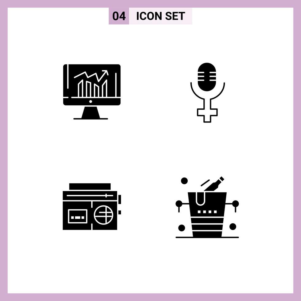 pack d'icônes vectorielles stock de signes et symboles de ligne pour la musique d'entreprise kpi record bucket éléments de conception vectoriels modifiables vecteur