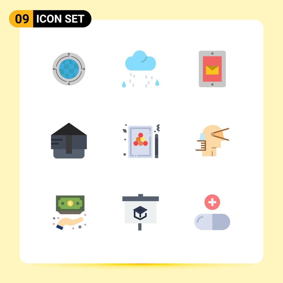 9 icônes créatives signes et symboles modernes d'éléments de conception vectorielle modifiables de service de sac météo mode snooker vecteur