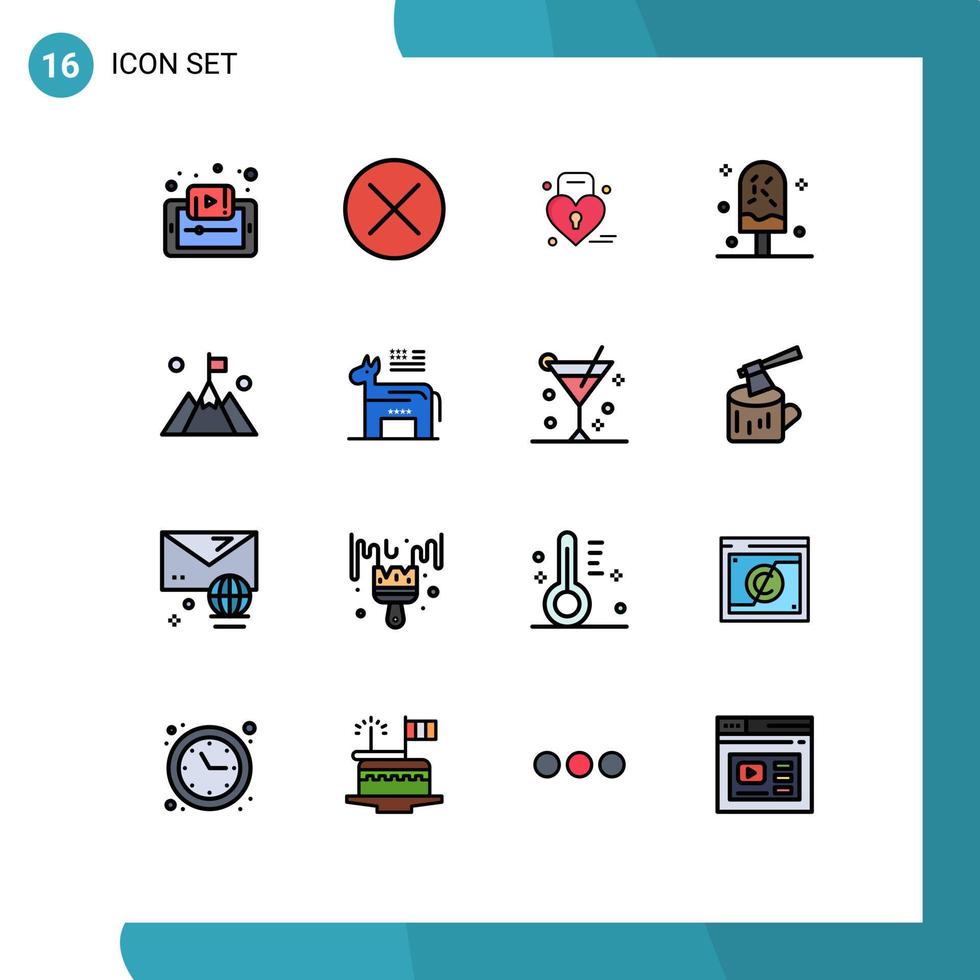 pack d'icônes vectorielles stock de 16 signes et symboles de ligne pour le dollar glacé weding love éléments de conception vectoriels créatifs modifiables vecteur